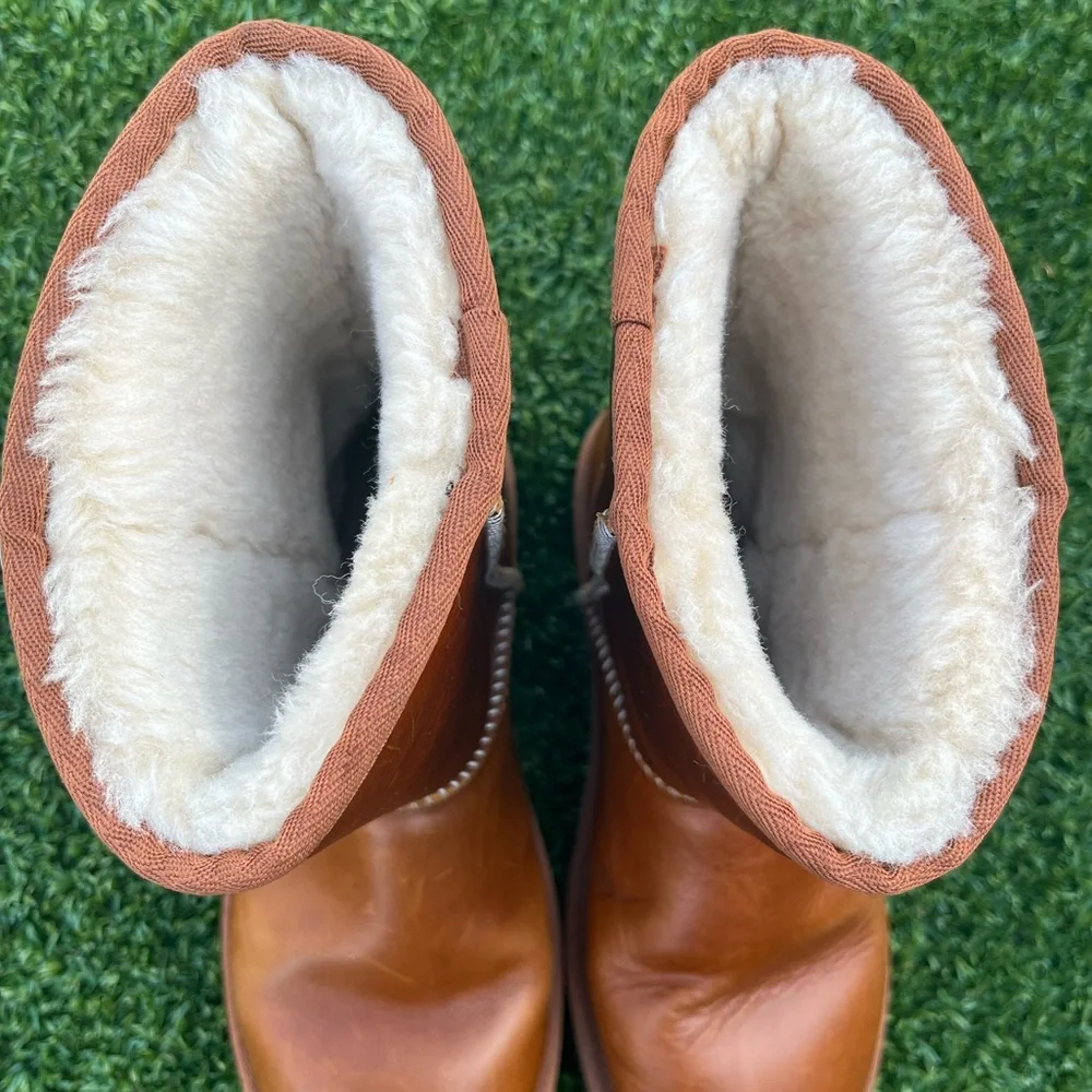 UGG Classic Short Calf Leather Boot Size 7 - Picture 6 of 10